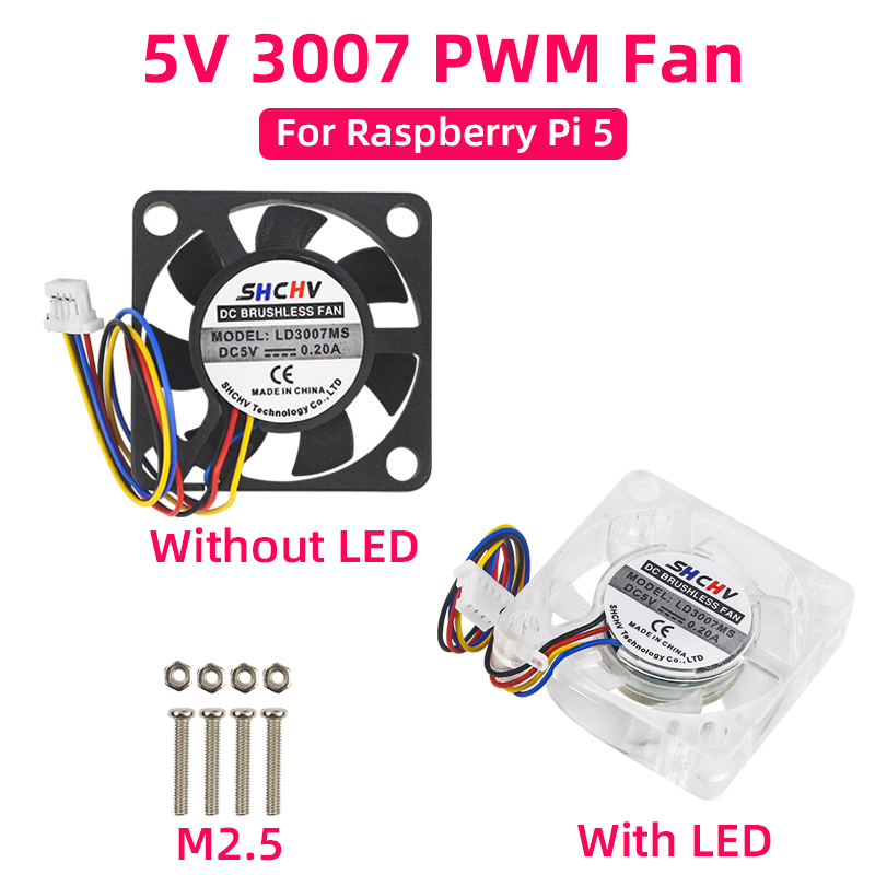 Raspberry Pi Water Cooling Kit - 5V 3007 Ventola PWM Velocità Regolabile